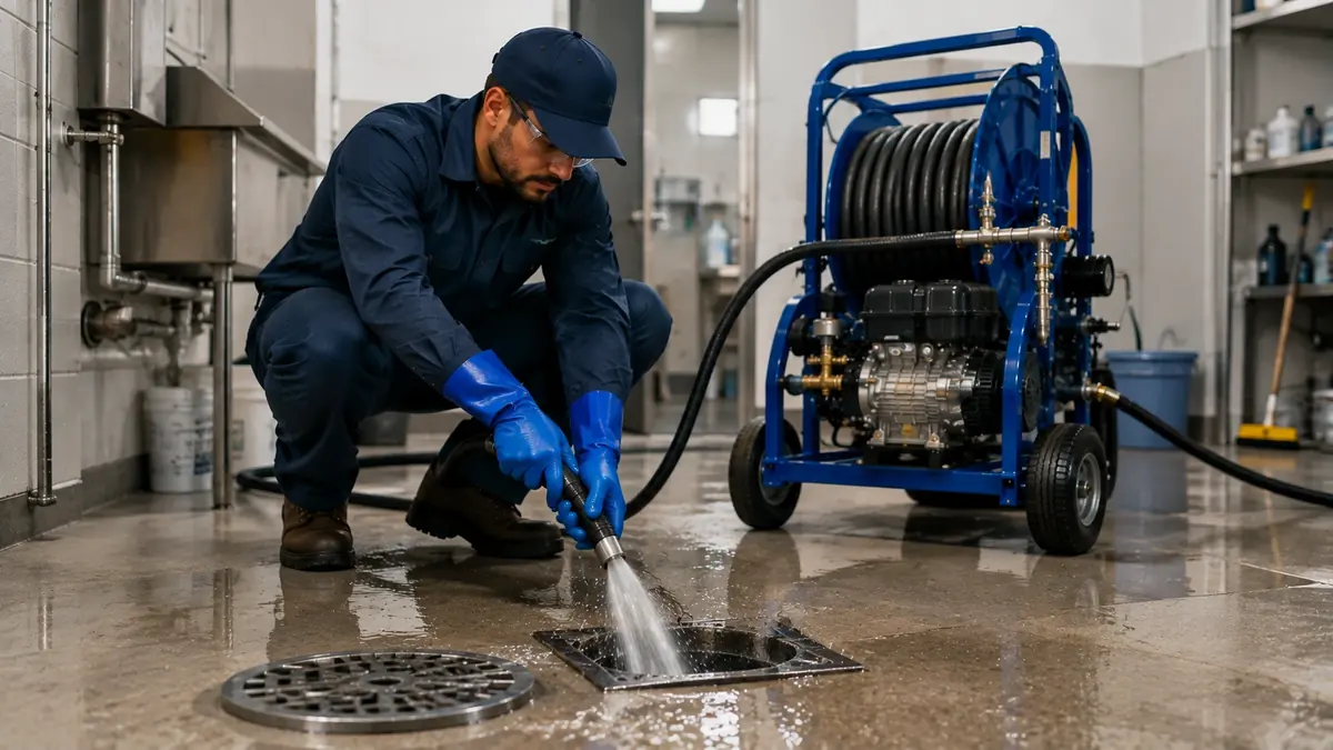 Floor Drain Hydro Jet Cleaning in Desert Center
