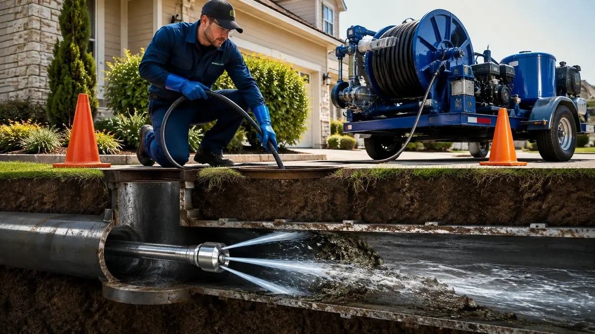 Main Sewer Line Hydro Jet Cleaning in Desert Center